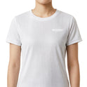 Camiseta com estampa frontal de "RUNNING" e estampa traseira de "RUNNING" com frase "aesthetic sports" e "ROWNER CLUB" logo abaixo, em estilo minimalista.