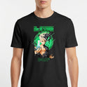 Camiseta com estampa frontal de personagem anime segurando um frasco, envolto em elementos científicos e letras "Dr. Stone" acima e "E=MC²" abaixo.