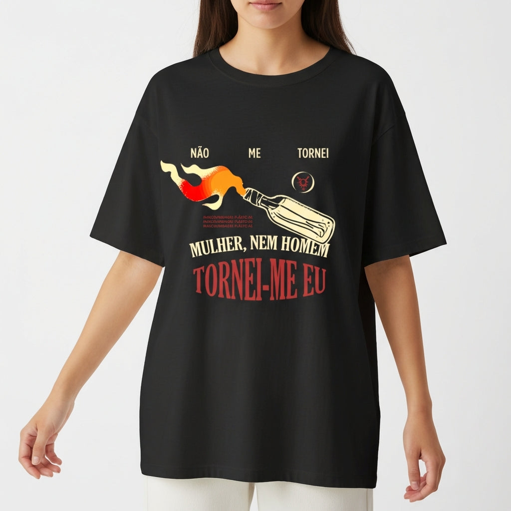 "Tornei-me eu Frente" Camiseta Oversized Básica