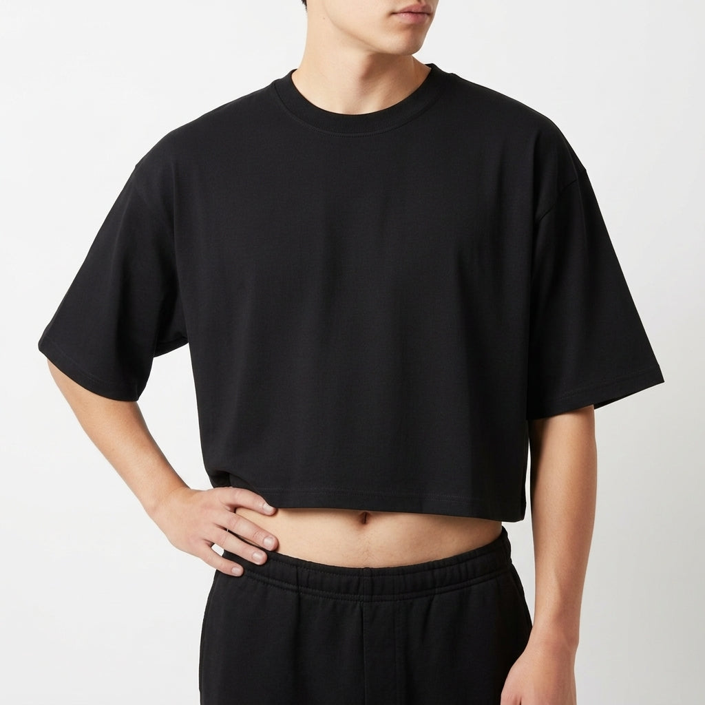 Camiseta sem estampa frontal.