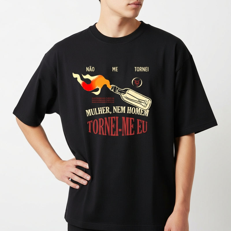 "Tornei-me eu Frente" Camiseta Oversized Básica