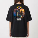 Moletom com estampa traseira de Cristo Redentor dentro de números, bandeira do Brasil acima e texto 'Brasil The Selection'.