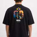 Moletom com estampa traseira de Cristo Redentor dentro de números, bandeira do Brasil acima e texto 'Brasil The Selection'.