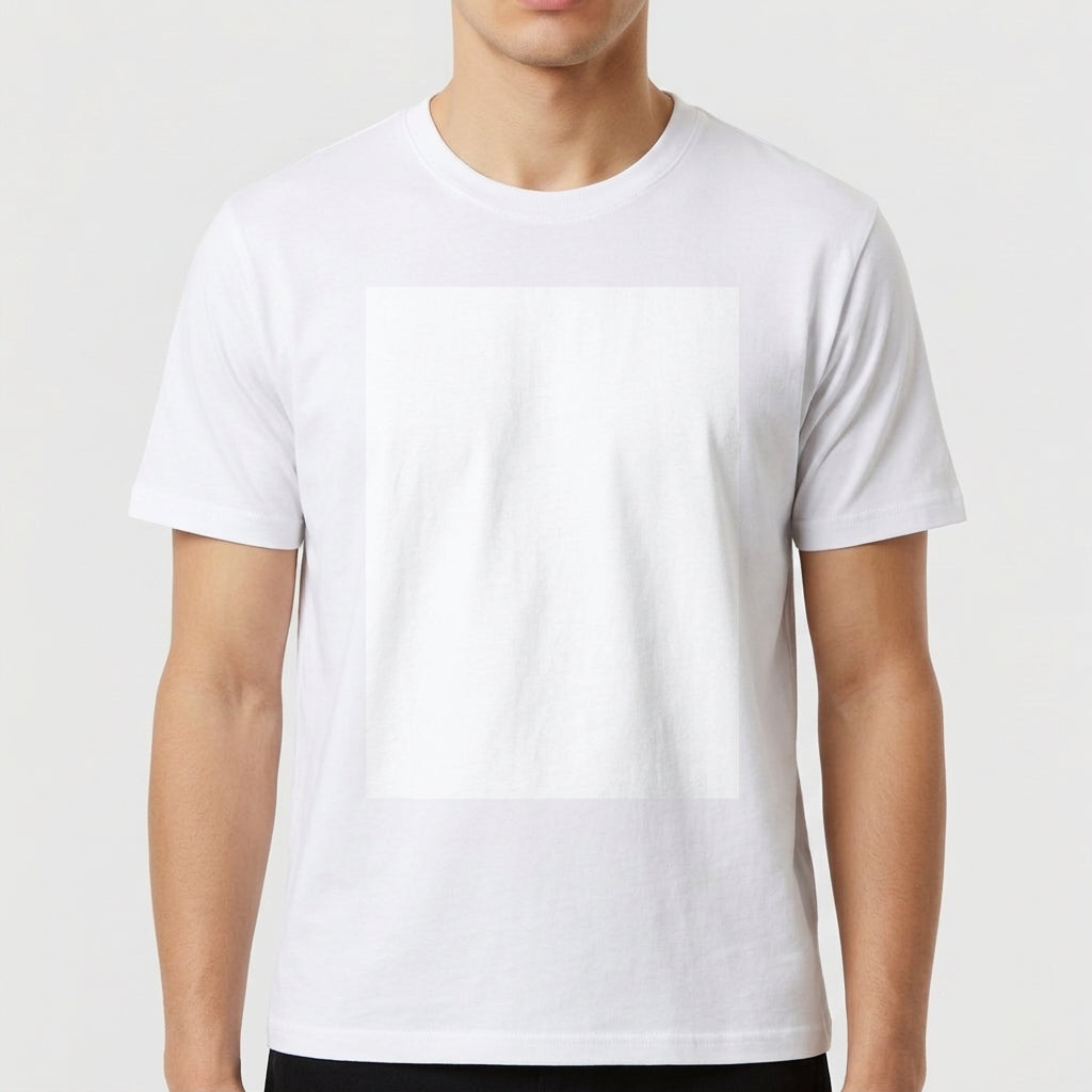 Camiseta sem estampa frontal e sem estampa traseira.